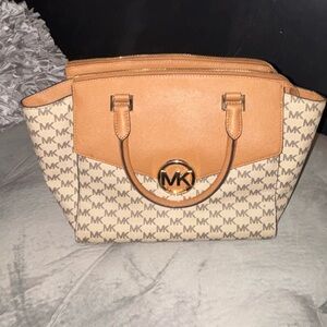 Michael Kors Tan and Cream Satchel